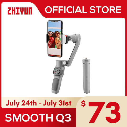 ZHIYUN Official SMOOTH Q3 Gimbal Smartphone 3-Axis Phone Gimbals Portable Stabilizer for iPhone 14 pro max/Xiaomi/Huawei