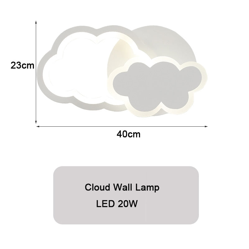 Cloud Chandeliers for Girls Boy Interior Ceiling Decoration LED Modern Creative Baby Real Estate Room Chandelier AC 220V